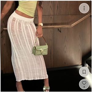 Distressed maxi skirt